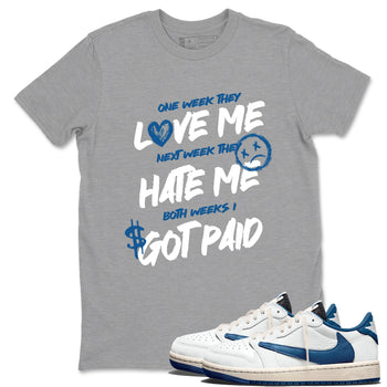 Sneaker Threads – Sneaker Threads To Match Air Jordan 1 Travis Scott Fragment Shoes – I Got Paid Tee Heather Grey 1