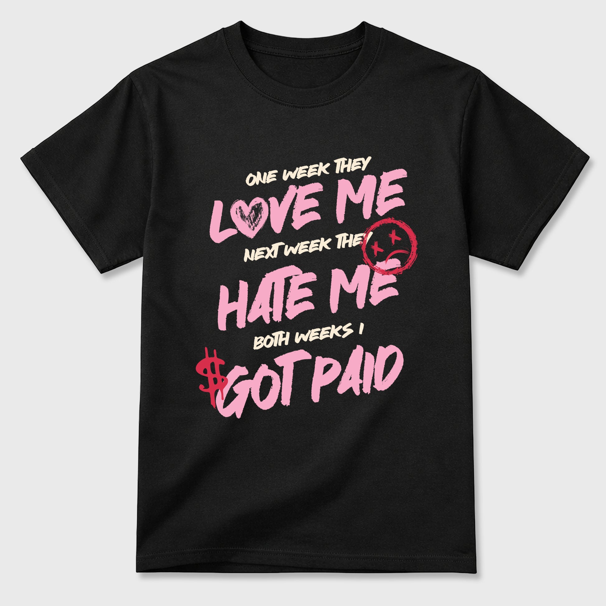 Perfect Sneakerhead Fashion Outfits – Sneaker Tees To Match Air Jordan 1 Low OG x Travis Scott Tropical Pink Shoes – I Got Paid Graphic Tee Black 2
