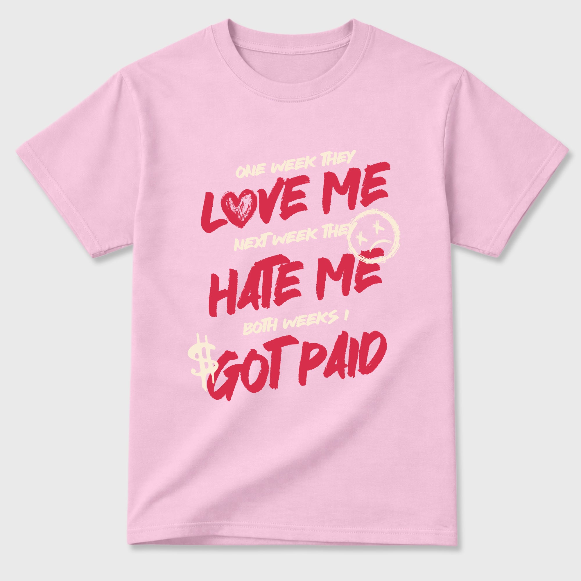 Perfect Sneakerhead Fashion Outfits – Sneaker Tees To Match Air Jordan 1 Low OG x Travis Scott Tropical Pink Shoes – I Got Paid Graphic Tee Pink 2