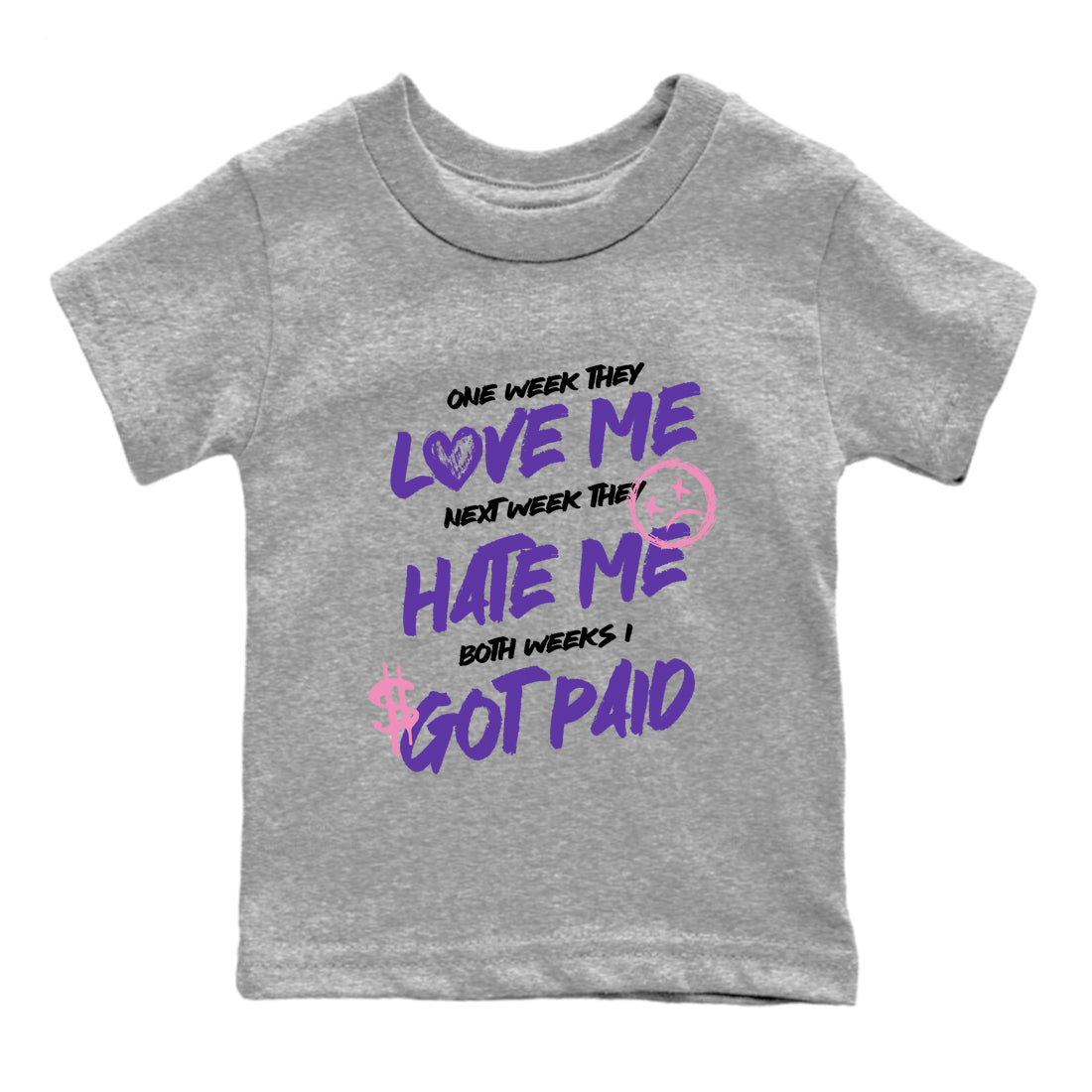 Sneaker match tees – Sneaker Tees To Match Air Jordan 11 Canyon Purple Shoes – I Got Paid Kids T-Shirt Heather Grey 2
