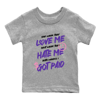 Sneaker match tees – Sneaker Tees To Match Air Jordan 11 Canyon Purple Shoes – I Got Paid Kids T-Shirt Heather Grey 2