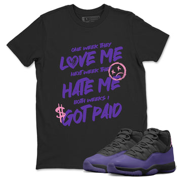Sneaker match tees – Sneaker Tees To Match Air Jordan 11 Canyon Purple Shoes – I Got Paid Tee Black 1