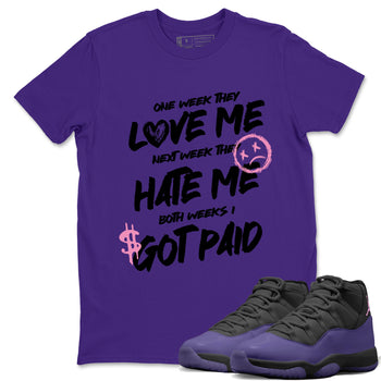 Sneaker match tees – Sneaker Tees To Match Air Jordan 11 Canyon Purple Shoes – I Got Paid Tee Purple 1