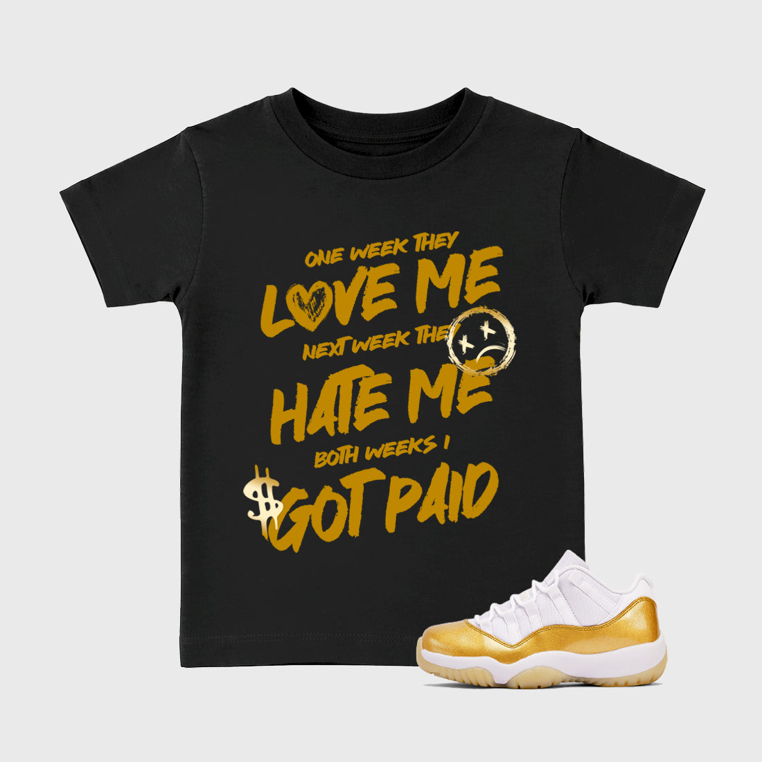 Sneaker match tees – Sneaker Tees To Match Air Jordan 11 Mother's Day Shoes – I Got Paid Kids T-Shirt Black 1