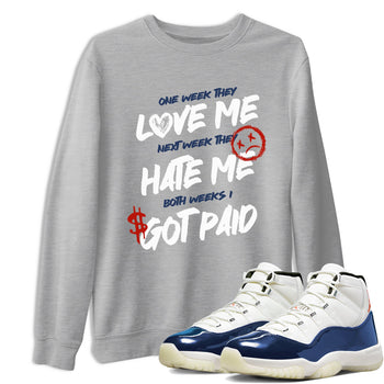 Sneaker match tees – Sneaker Tees To Match Air Jordan 11 Rare Air Shoes – I Got Paid Tee Heather Grey 1