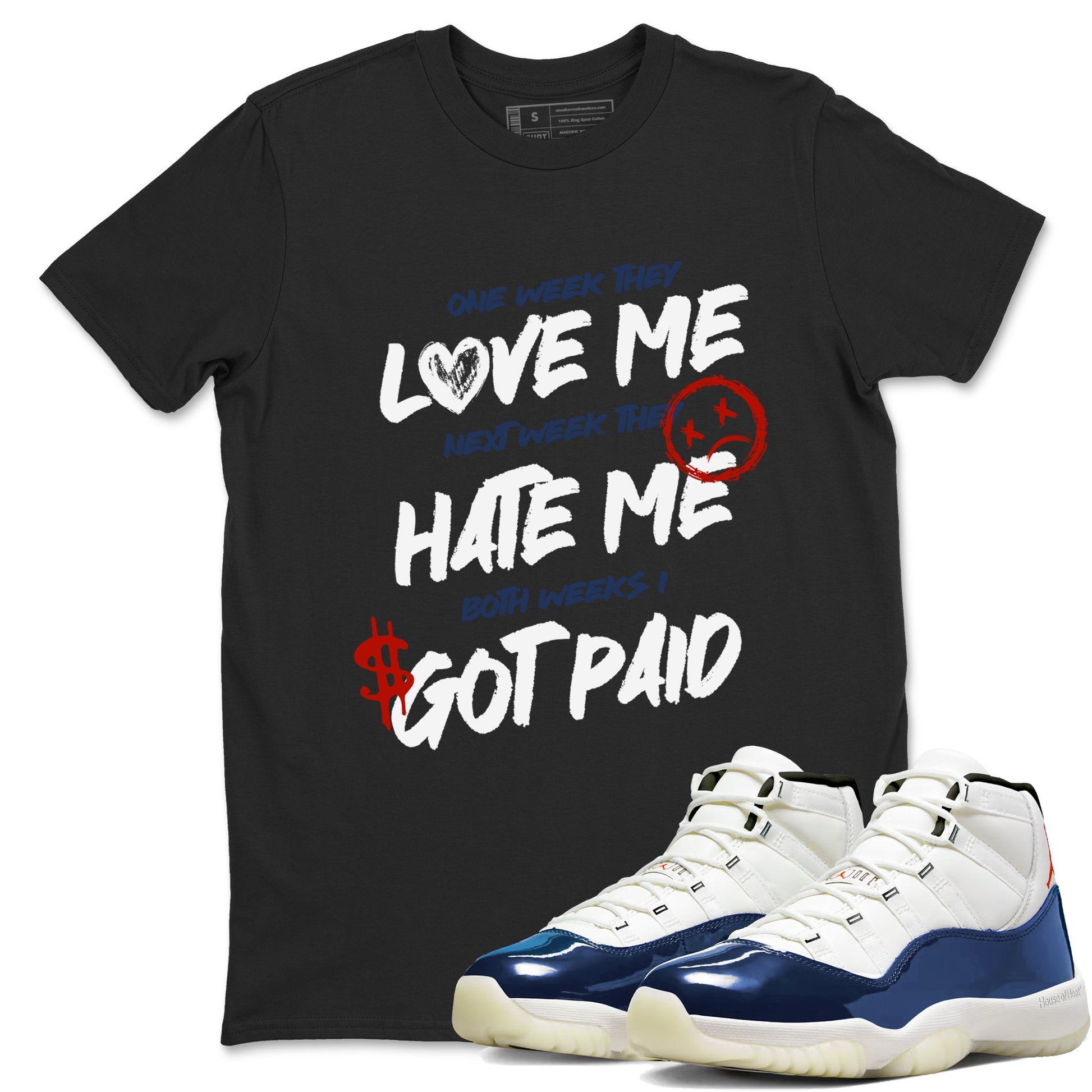 Sneaker match tees – Sneaker Tees To Match Air Jordan 11 Rare Air Shoes – I Got Paid Tee Black 1