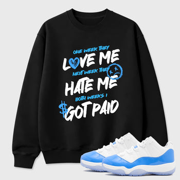 Sneaker match tees – Sneaker Tees To Match Air Jordan 11 University Blue Shoes – I Got Paid Tee Black 1