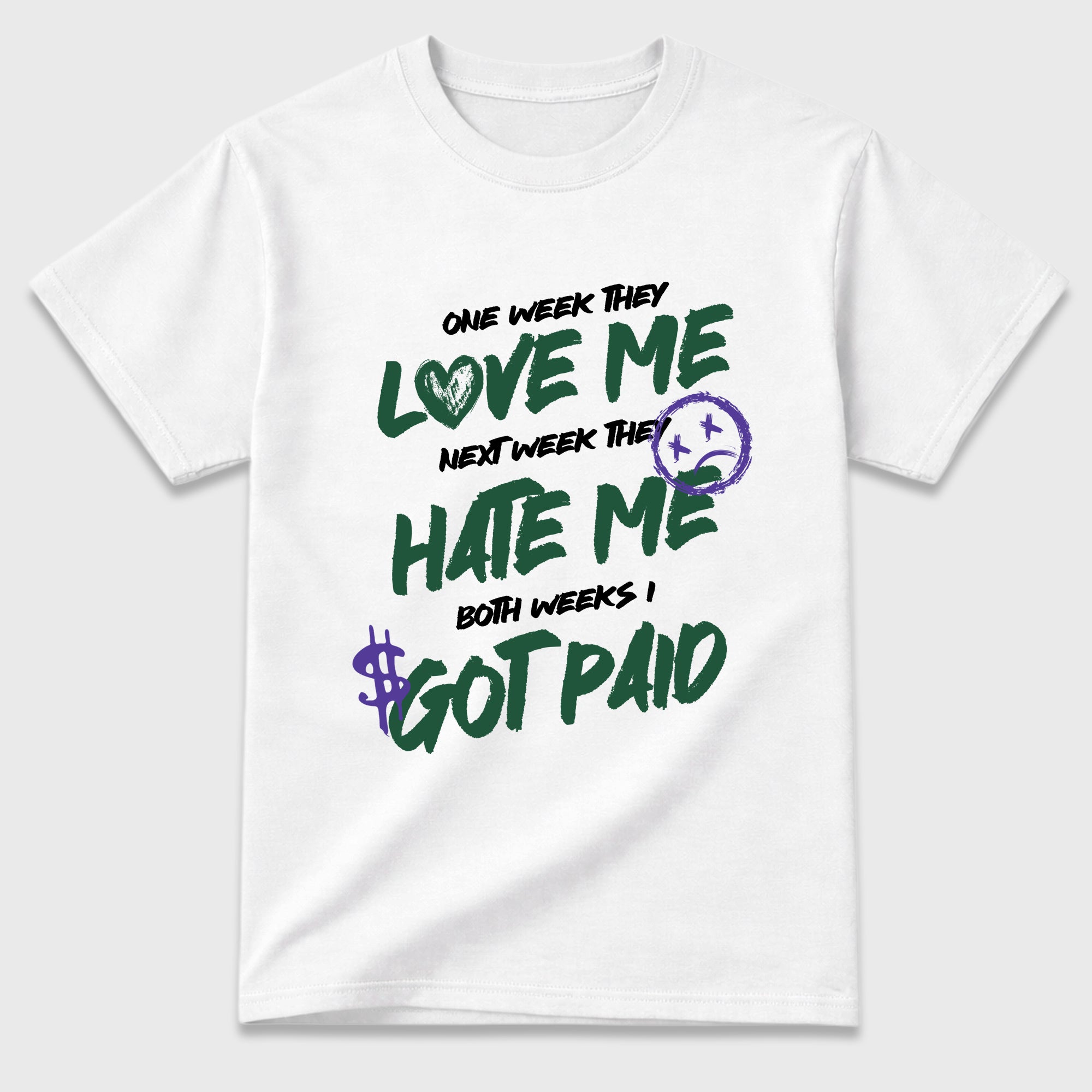 I Got Paid Graphic T-Shirt featuring original streetwear artwork designed to match the Air Jordan 12 Bucks. White 2 Graphic T-Shirt.
