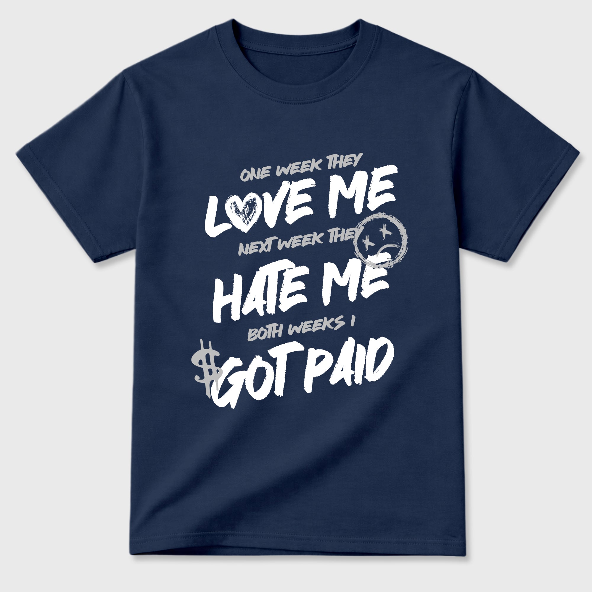 I Got Paid Graphic T-Shirt featuring original streetwear artwork designed to match the Air Jordan 13 Flint. Navy 2 Graphic T-Shirt.