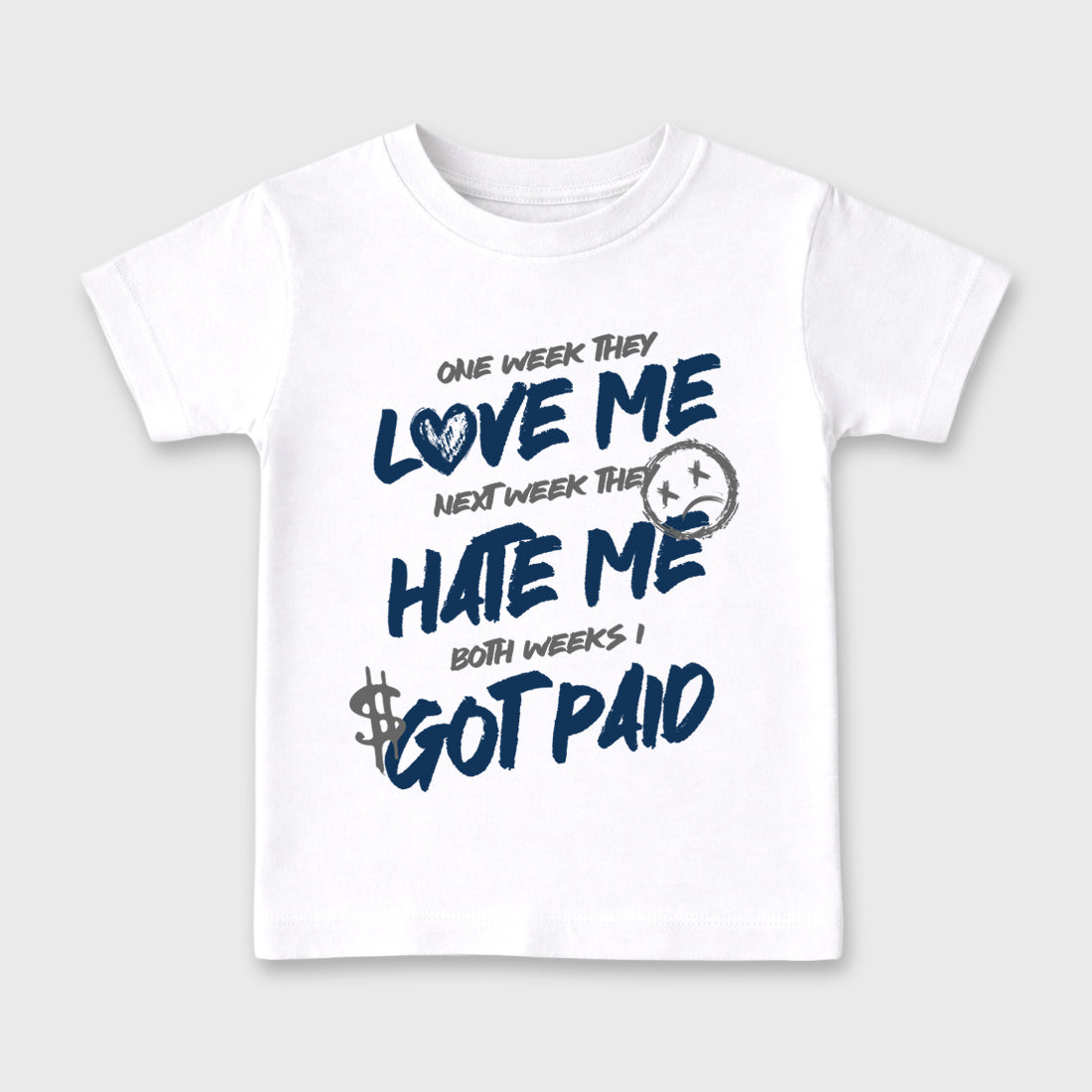 I Got Paid Baby & Kids Graphic T-Shirt featuring original artwork designed to match the Air Jordan 13 Flint. White 2 Kids Graphic Tee.