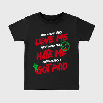 Sneaker match tees – Sneaker Tees To Match Air Jordan 13 University Red Shoes – I Got Paid Kids T-Shirt Black 2
