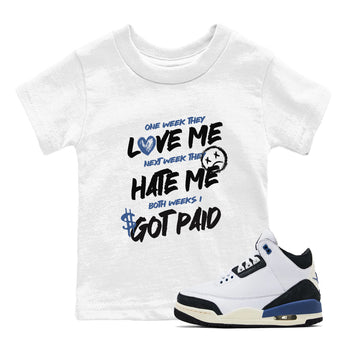 3s For The Love to match jordans I Got Paid sneaker match tees A Ma Maniere x Air Jordan 3 Diffused Blue match shoes to clothes SNRT Sneaker Tees Youth Baby White 1 tee