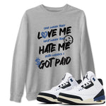 3s A Ma Maniere x Diffused Blue shirts to match jordans I Got Paid sneaker match tees A Ma Maniere x Air Jordan 3 Diffused Blue match shoes to clothes SNRT Sneaker Tees unisex cotton Heather Grey 1 shirts