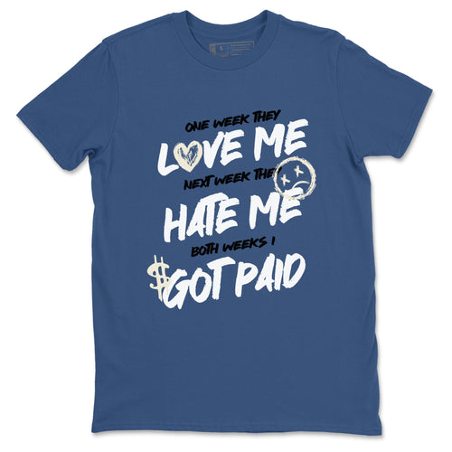 3s For The Love to match jordans I Got Paid sneaker match tees A Ma Maniere x Air Jordan 3 Diffused Blue match shoes to clothes SNRT Sneaker Tees unisex cotton Denim Blue 2 shirts