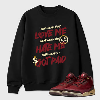 I Got Paid Graphic T-Shirt sneaker match tee designed for the Air Jordan 3 Bin 23, featuring coordinated color options for a perfect streetwear match. Black 1 shirt.