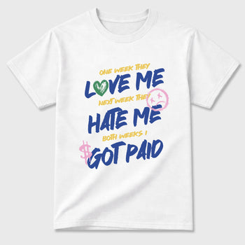 I Got Paid Graphic T-Shirt sneaker match tee designed for the Air Jordan 3 Brazil, featuring coordinated color options for a perfect streetwear match. White 2 shirt.
