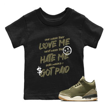 Sneaker Threads – Sneaker Threads To Match Air Jordan 3 Family Affair Shoes – I Got Paid Kids T-Shirt Black 1