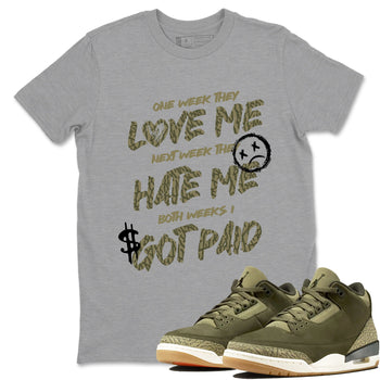 Sneaker Threads – Sneaker Threads To Match Air Jordan 3 Family Affair Shoes – I Got Paid Tee Heather Grey 1