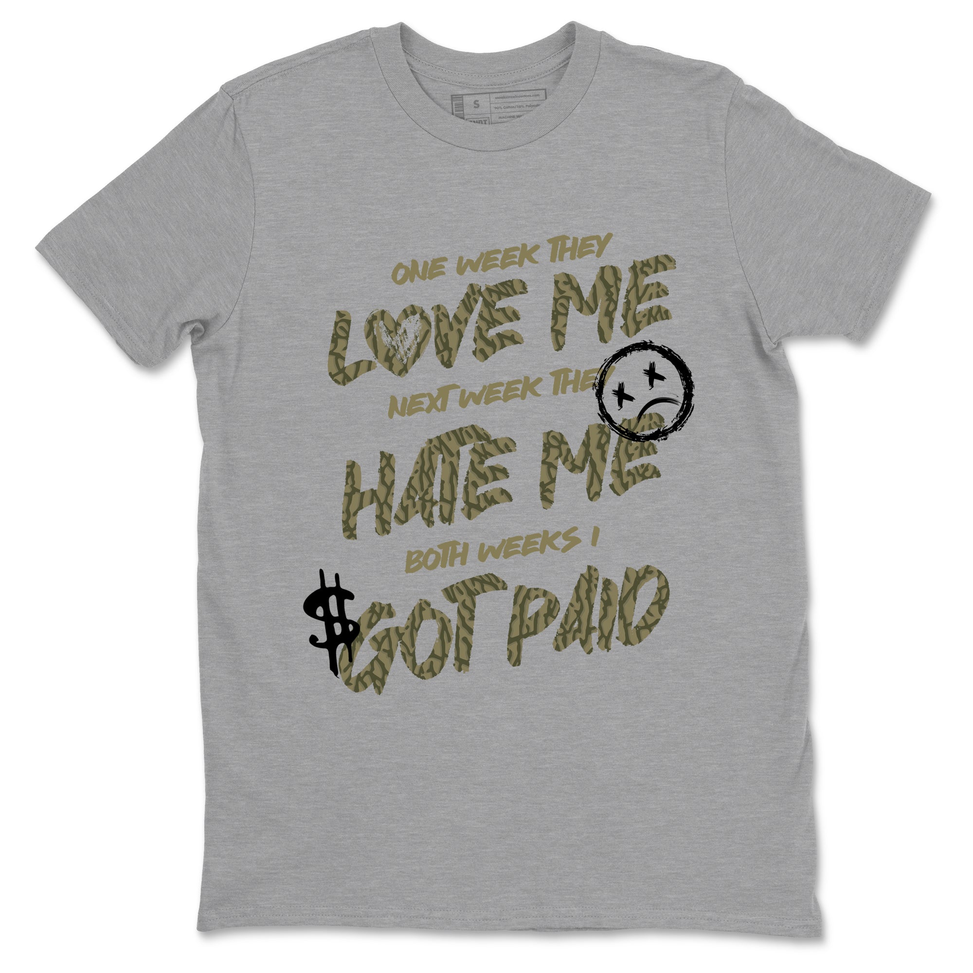 Sneaker Threads – Sneaker Threads To Match Air Jordan 3 Family Affair Shoes – I Got Paid Tee Heather Grey 2