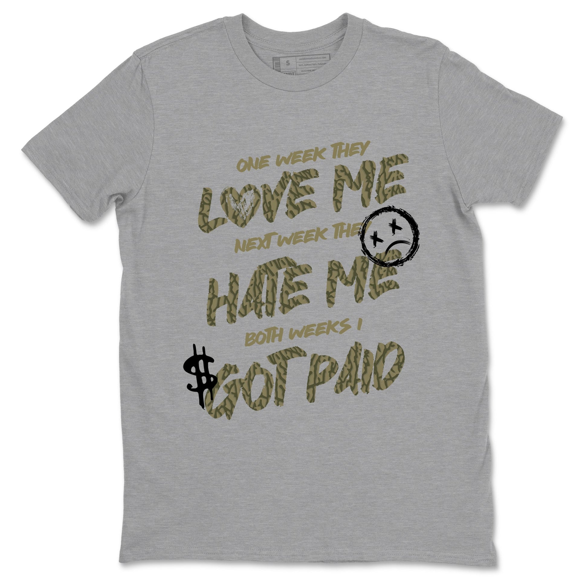Sneaker Threads – Sneaker Threads To Match Air Jordan 3 Family Affair Shoes – I Got Paid Tee Heather Grey 2