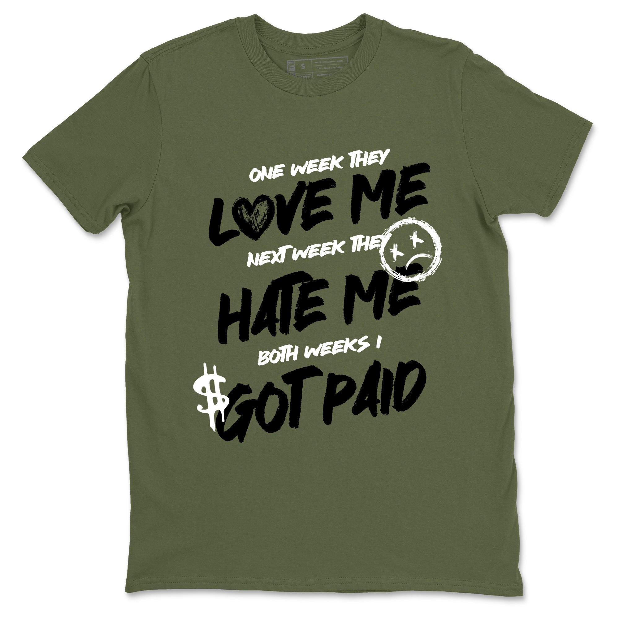 Sneaker Threads – Sneaker Threads To Match Air Jordan 3 Family Affair Shoes – I Got Paid Tee Military Green 2