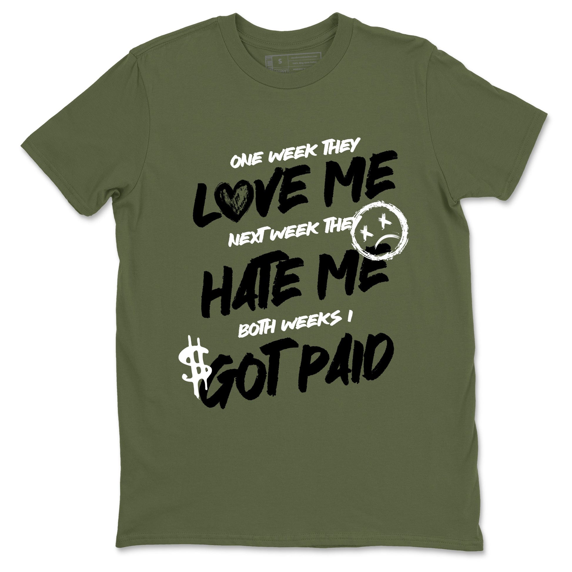 Sneaker Threads – Sneaker Threads To Match Air Jordan 3 Family Affair Shoes – I Got Paid Tee Military Green 2