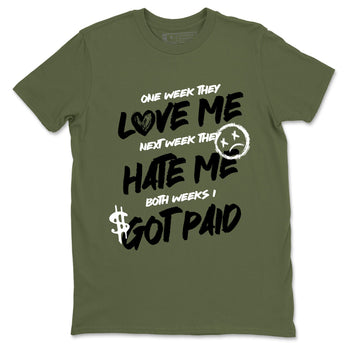 Sneaker Threads – Sneaker Threads To Match Air Jordan 3 Family Affair Shoes – I Got Paid Tee Military Green 2