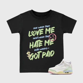 Sneaker match tees – Sneaker Tees To Match Air Jordan 3 Jade Aura Shoes – I Got Paid Kids T-Shirt Black 1