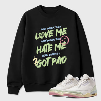 Sneaker match tees – Sneaker Tees To Match Air Jordan 3 Jade Aura Shoes – I Got Paid Tee Black 1