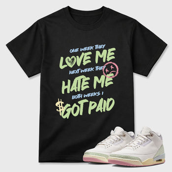 Sneaker match tees – Sneaker Tees To Match Air Jordan 3 Jade Aura Shoes – I Got Paid Tee Black 1