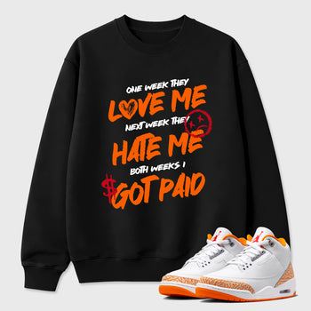 Sneaker match tees – Sneaker Tees To Match Air Jordan 3 Orange Citrus Shoes – I Got Paid Tee Black 1