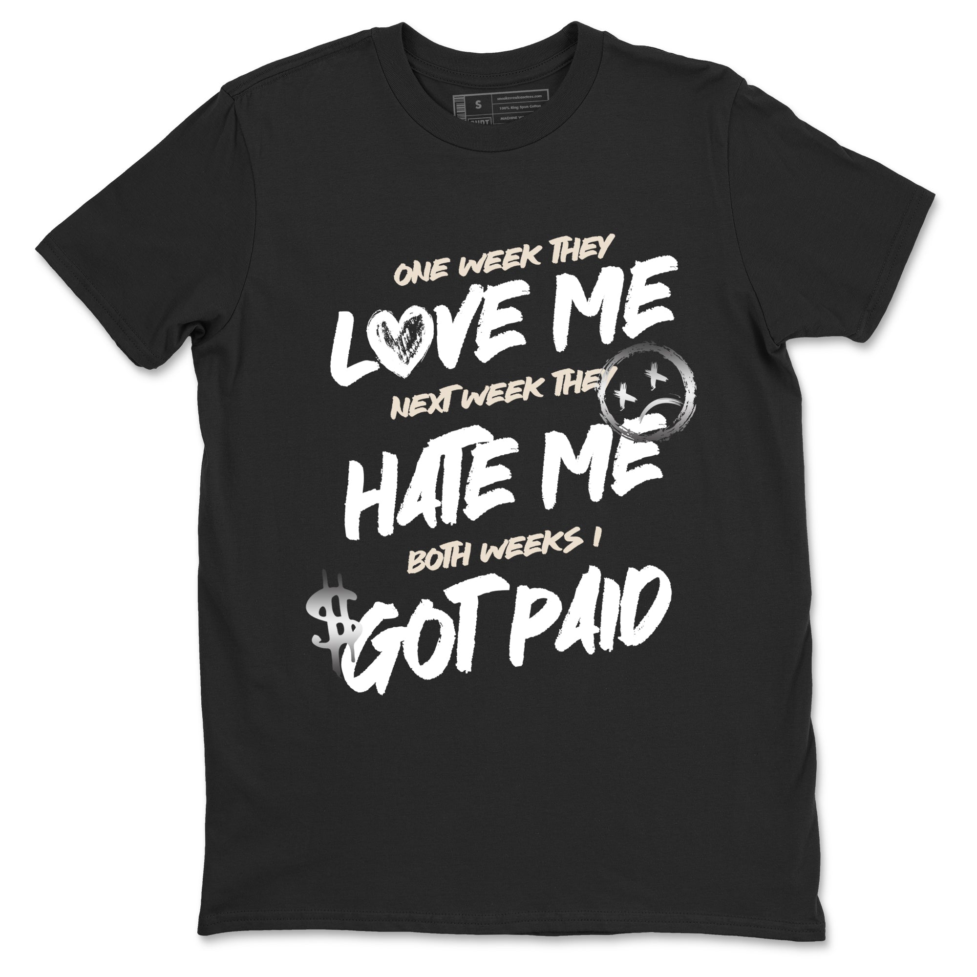 I Got Paid sneaker match t-shirt styled to complete your fit with the Air Jordan 3 Pure Money sneakers, shown in Black 2.
