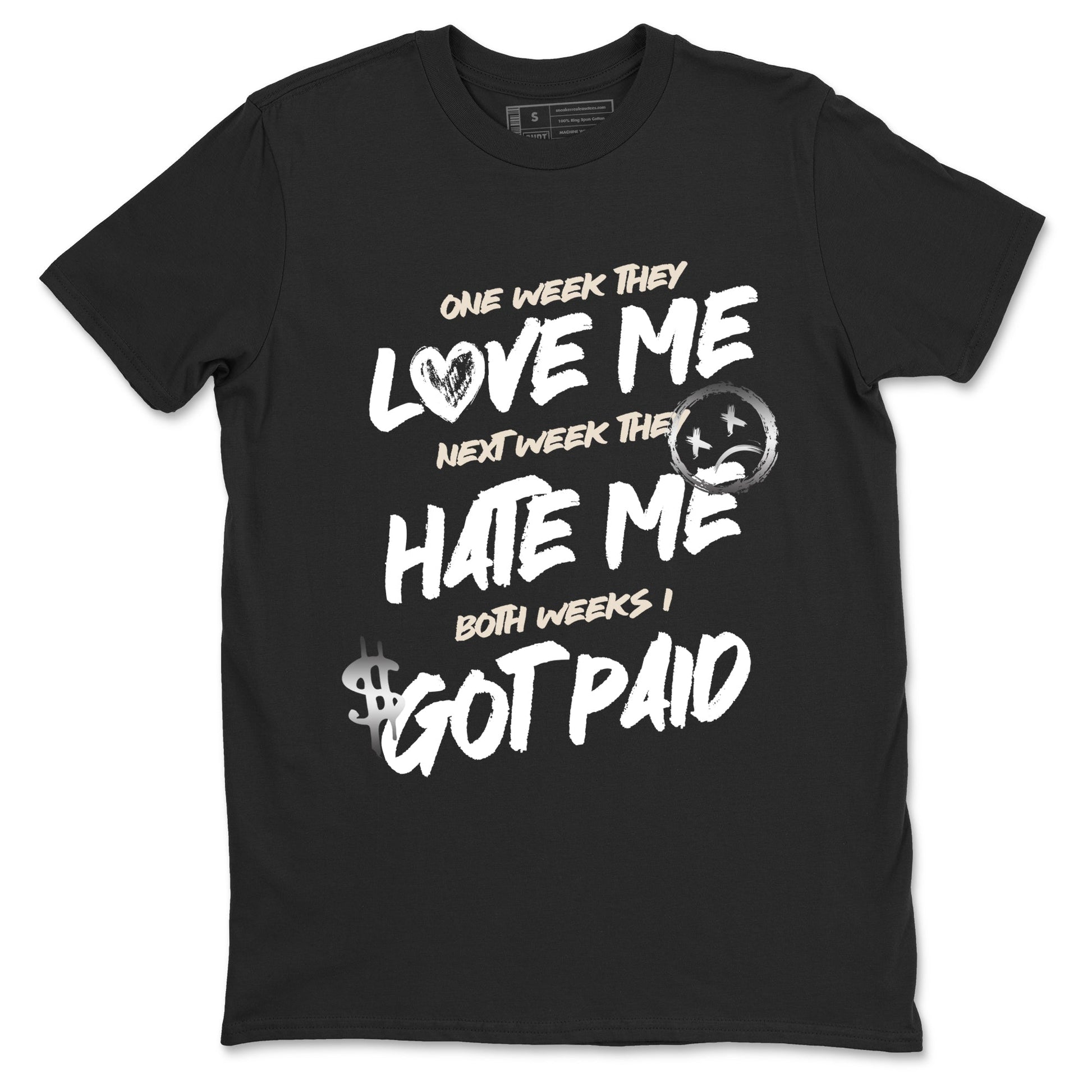 I Got Paid sneaker match t-shirt styled to complete your fit with the Air Jordan 3 Pure Money sneakers, shown in Black 2.