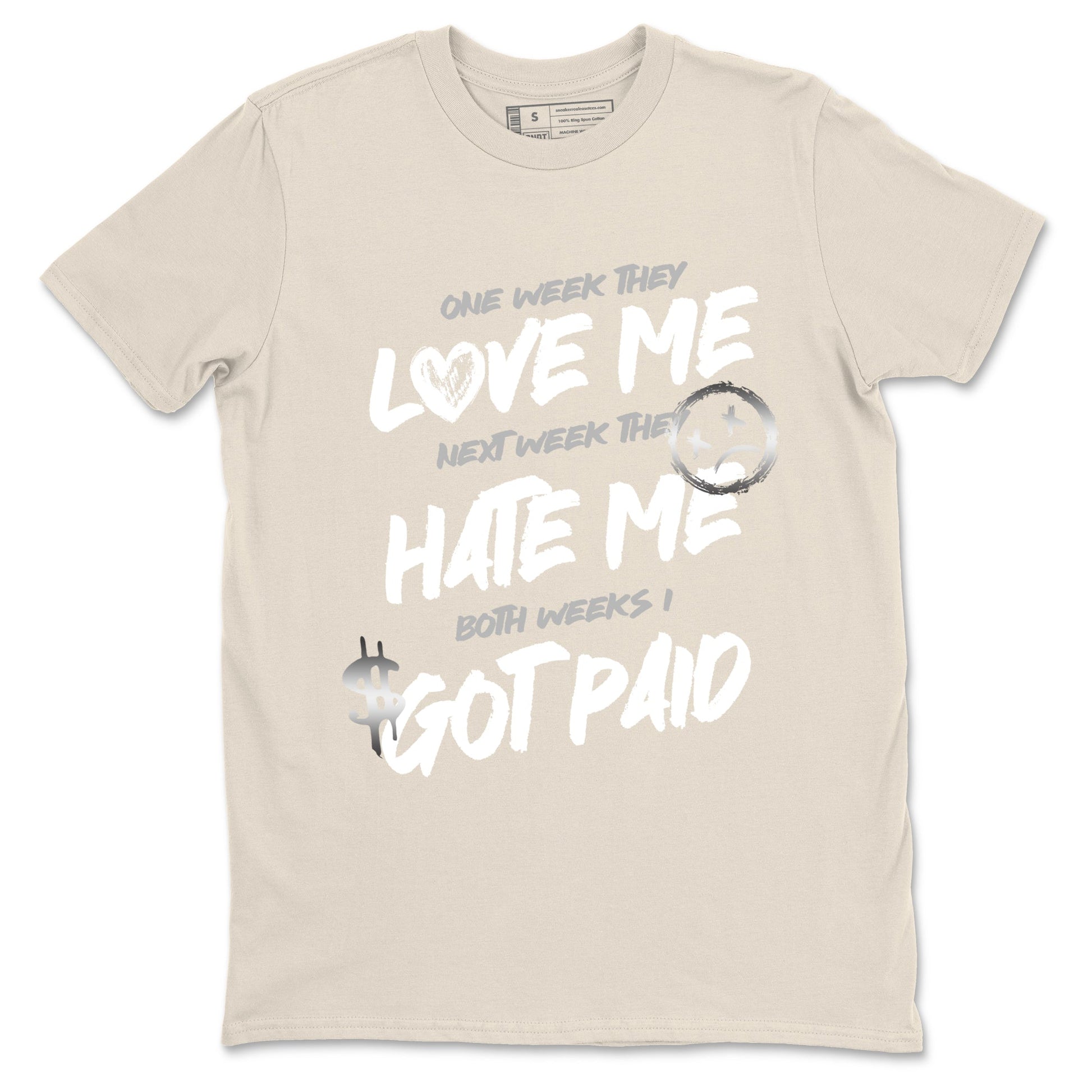 I Got Paid sneaker match t-shirt styled to complete your fit with the Air Jordan 3 Pure Money sneakers, shown in Natural 2.