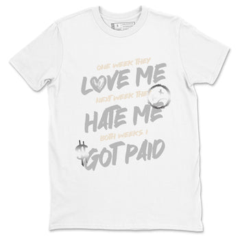 I Got Paid sneaker match t-shirt styled to complete your fit with the Air Jordan 3 Pure Money sneakers, shown in White 2.