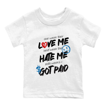 I Got Paid baby and kids t-shirt crafted for little sneakerheads to shine with the Air Jordan 3 Rare Air sneakers, displayed in White 2.