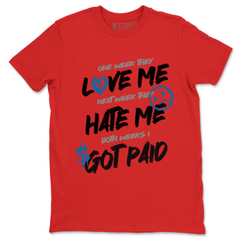 I Got Paid sneaker match t-shirt styled to complete your fit with the Air Jordan 3 Rare Air sneakers, shown in Red 2.
