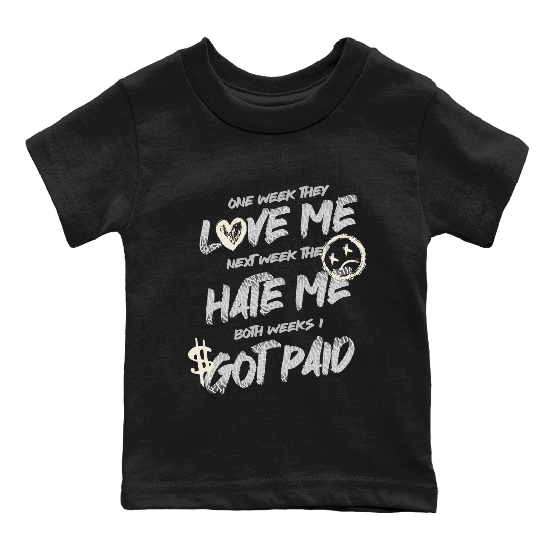 3s Sail and Cement Grey shirts to match jordans I Got Paid sneaker match tees Air Jordan 3 Retro Sail and Cement Grey match shoes to clothes SNRT Sneaker Tees Youth Baby Black 2 tee