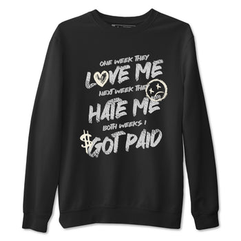 3s Sail and Cement Grey shirts to match jordans I Got Paid sneaker match tees Air Jordan 3 Retro Sail and Cement Grey match shoes to clothes SNRT Sneaker Tees unisex cotton Black 2 shirts
