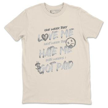 3s Sail and Cement Grey shirts to match jordans I Got Paid sneaker match tees Air Jordan 3 Retro Sail and Cement Grey match shoes to clothes SNRT Sneaker Tees unisex cotton Natural 2 shirts