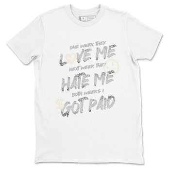 3s Sail and Cement Grey shirts to match jordans I Got Paid sneaker match tees Air Jordan 3 Retro Sail and Cement Grey match shoes to clothes SNRT Sneaker Tees unisex cotton White 2 shirts