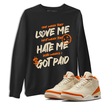 I Got Paid sneaker match t-shirt styled to complete your fit with the Air Jordan 3 Starfish sneakers, shown in Black 1.
