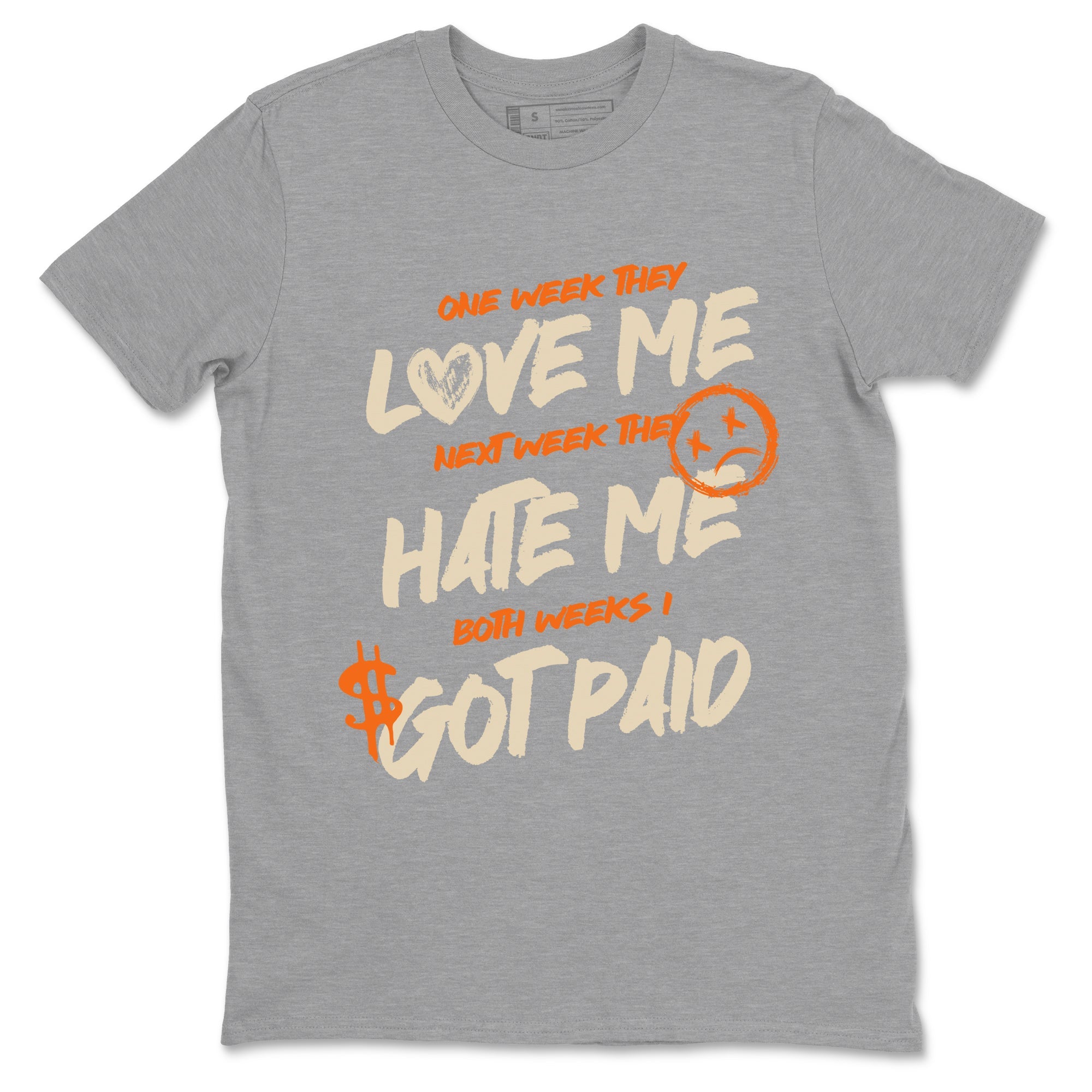 I Got Paid sneaker match t-shirt styled to complete your fit with the Air Jordan 3 Starfish sneakers, shown in Heather Grey 2.