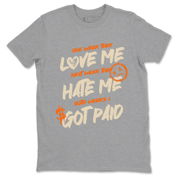 I Got Paid sneaker match t-shirt styled to complete your fit with the Air Jordan 3 Starfish sneakers, shown in Heather Grey 2.