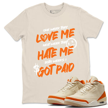 I Got Paid sneaker match t-shirt styled to complete your fit with the Air Jordan 3 Starfish sneakers, shown in Natural 1.