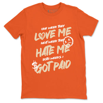 I Got Paid sneaker match t-shirt styled to complete your fit with the Air Jordan 3 Starfish sneakers, shown in Orange 2.