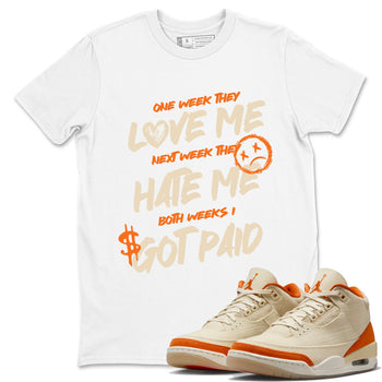 I Got Paid sneaker match t-shirt styled to complete your fit with the Air Jordan 3 Starfish sneakers, shown in White 1.