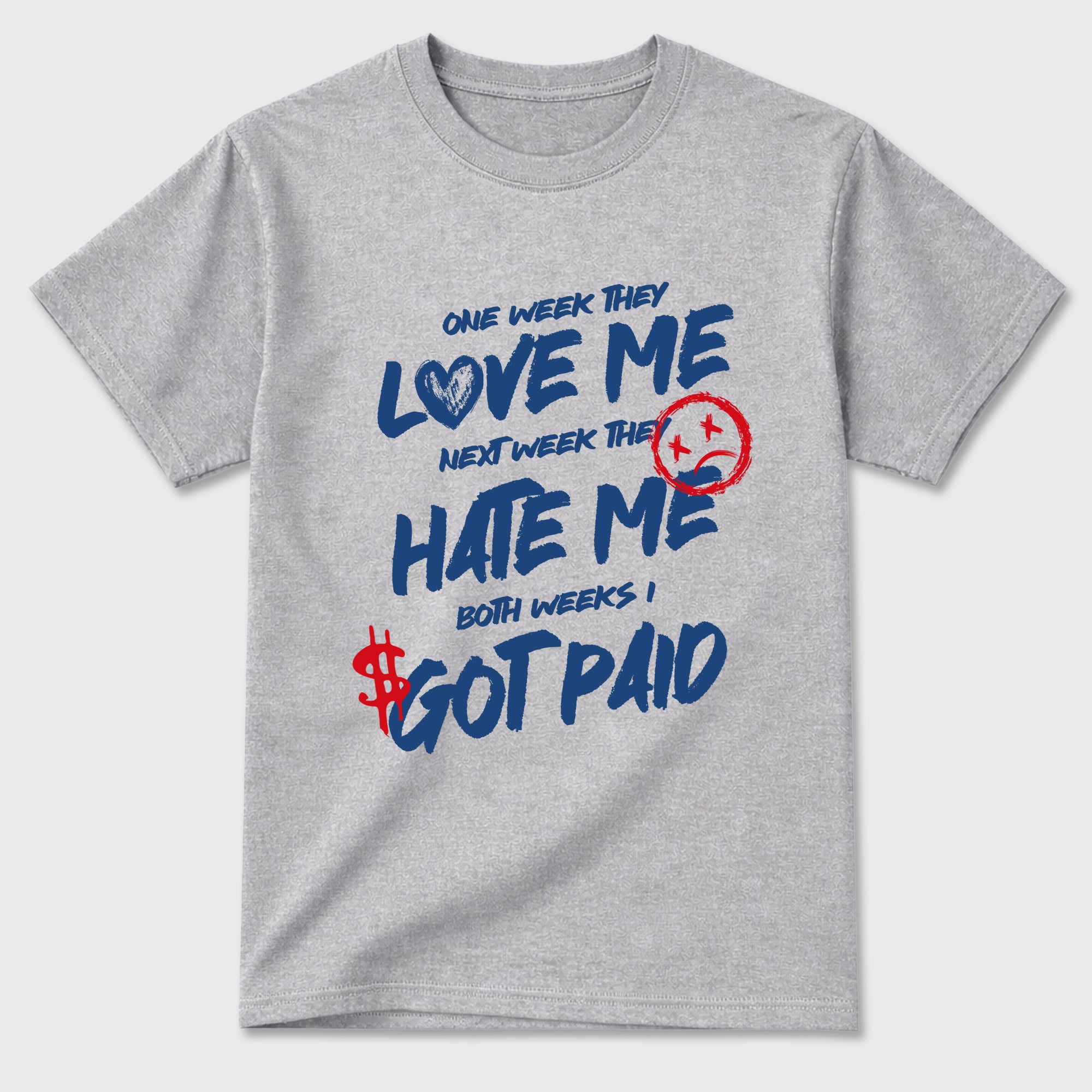 I Got Paid Graphic T-Shirt featuring original streetwear artwork designed to match the Air Jordan 3 True Blue. Heather Grey 2 Graphic T-Shirt.