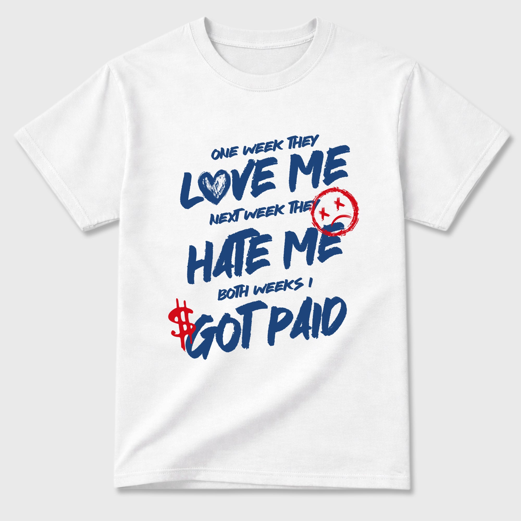 I Got Paid Graphic T-Shirt featuring original streetwear artwork designed to match the Air Jordan 3 True Blue. White 2 Graphic T-Shirt.