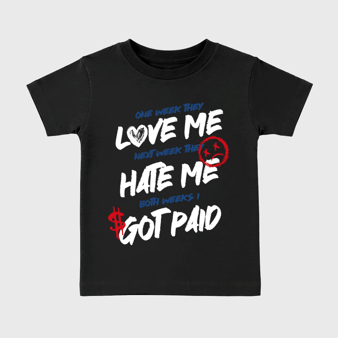 I Got Paid Baby & Kids Graphic T-Shirt featuring original artwork designed to match the Air Jordan 3 True Blue. Black 2 Kids Graphic Tee.